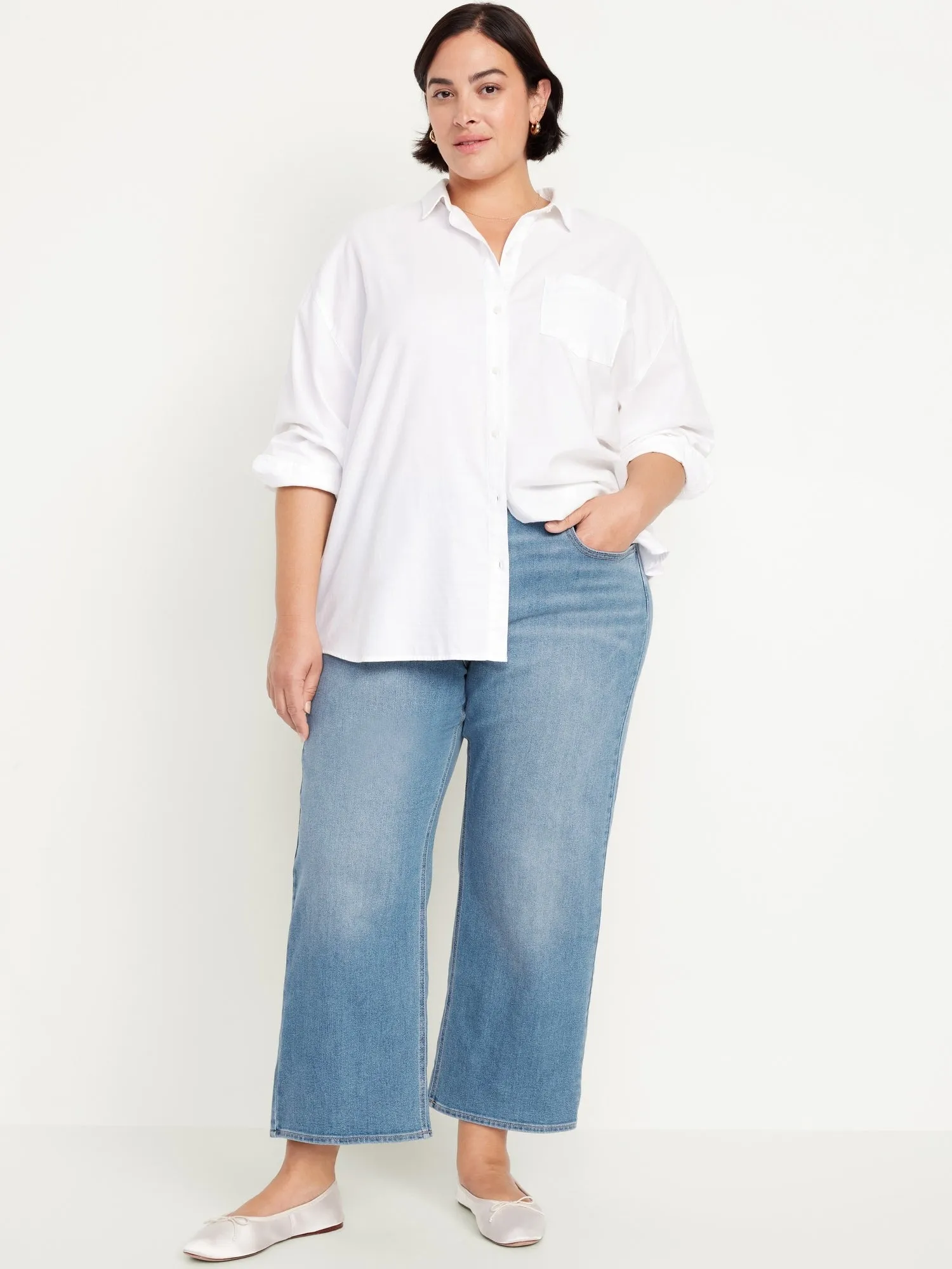 High-Waisted Wow Crop Wide-Leg Jeans