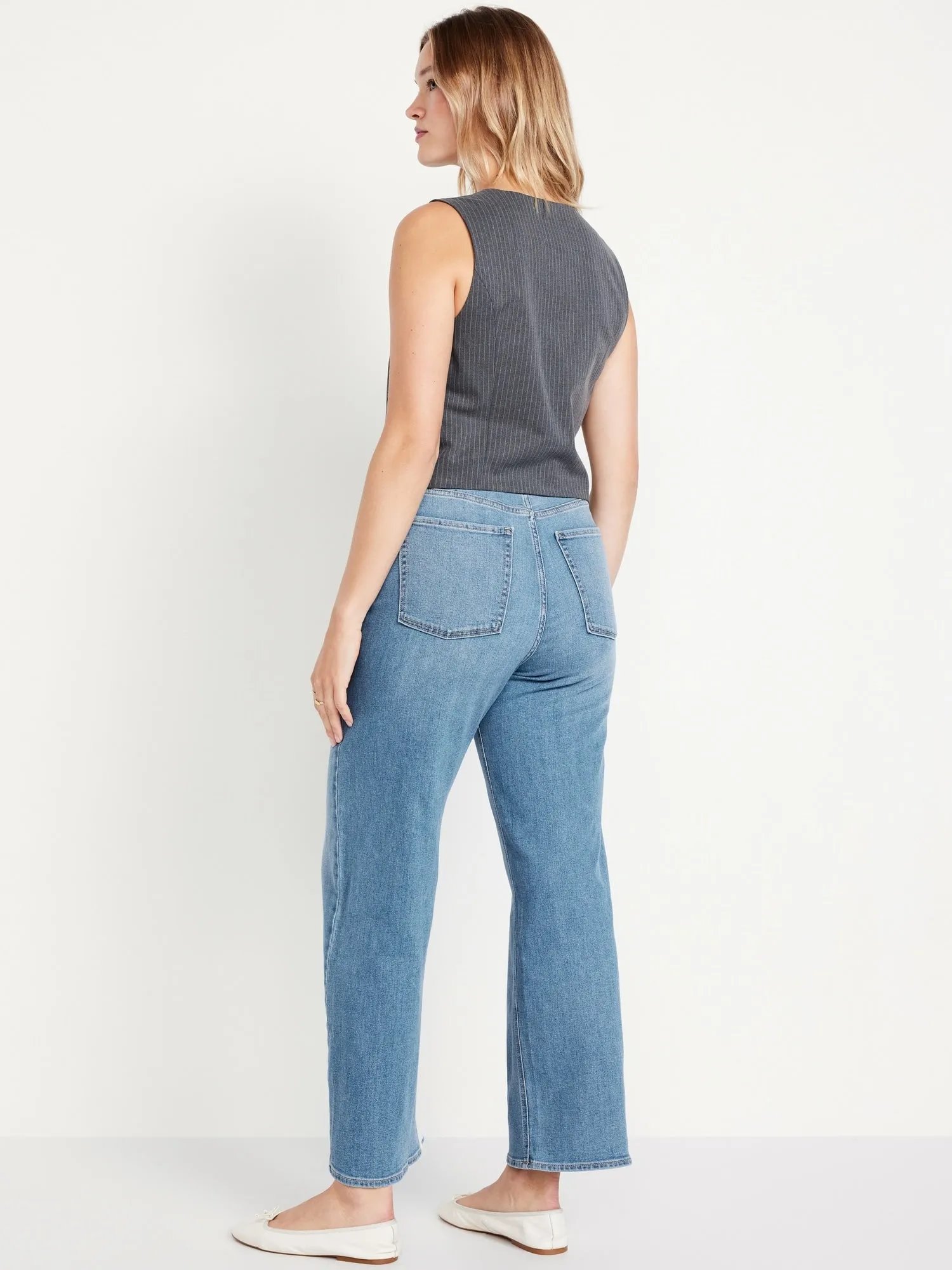 High-Waisted Wow Crop Wide-Leg Jeans