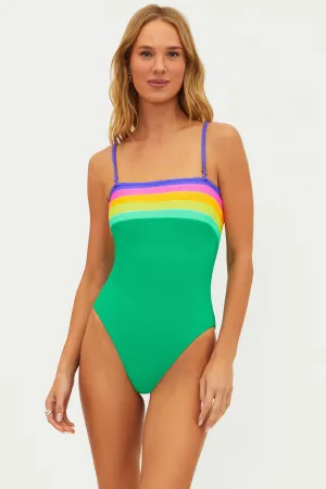 Jessa One Piece Technicolor Colorblock Beach Riot