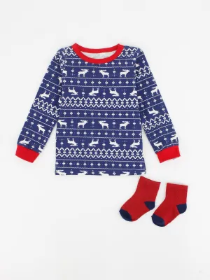 Kids Boy's Printed Sleepwear Top,Navy
