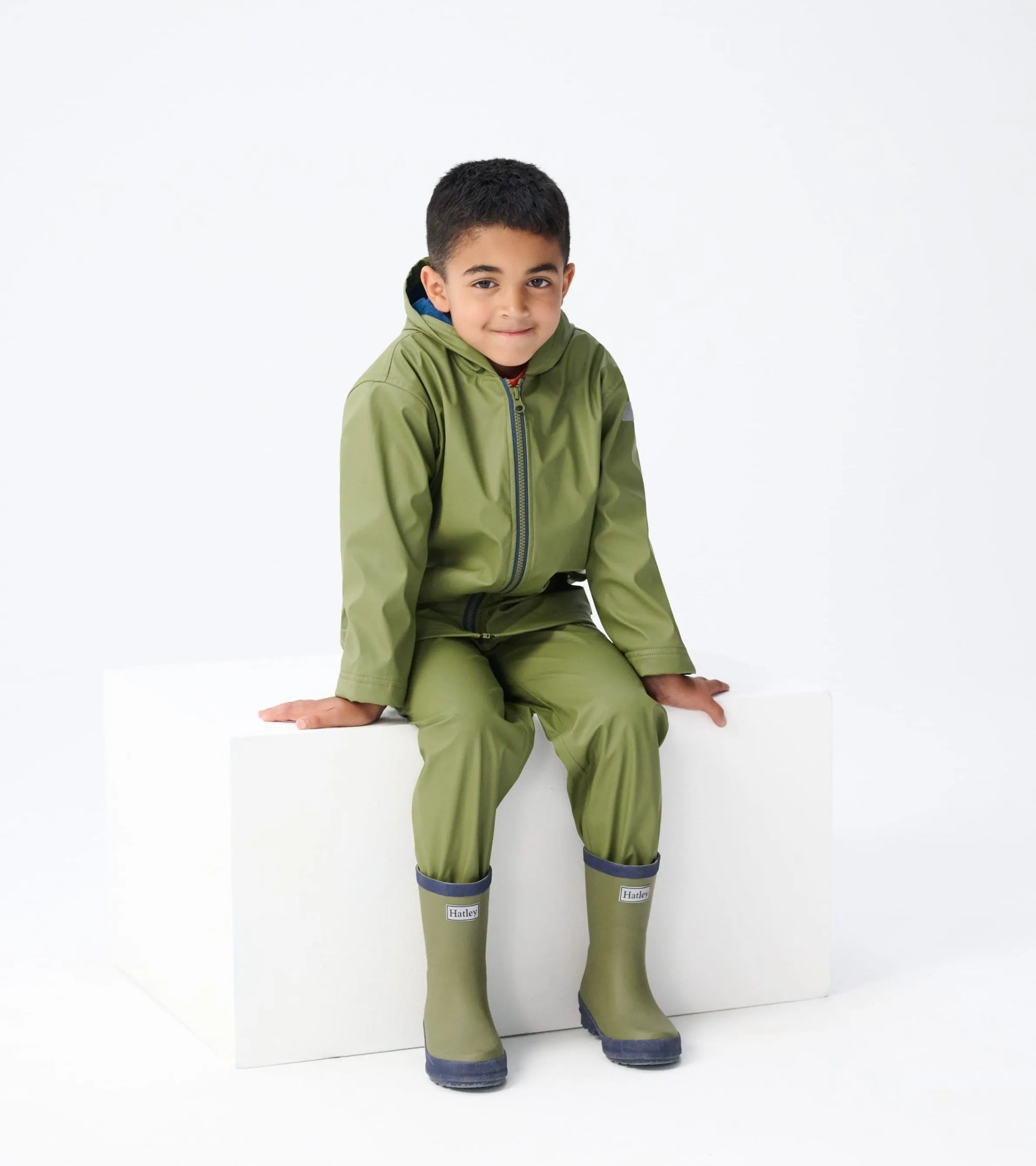 Kids Forest Green Matte Rain Boots -Hatley