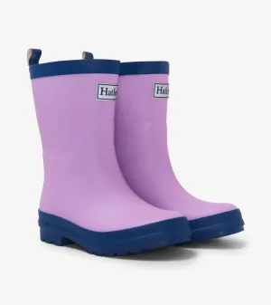 Kids Lilac And Navy Matte Rain Boots -Hatley