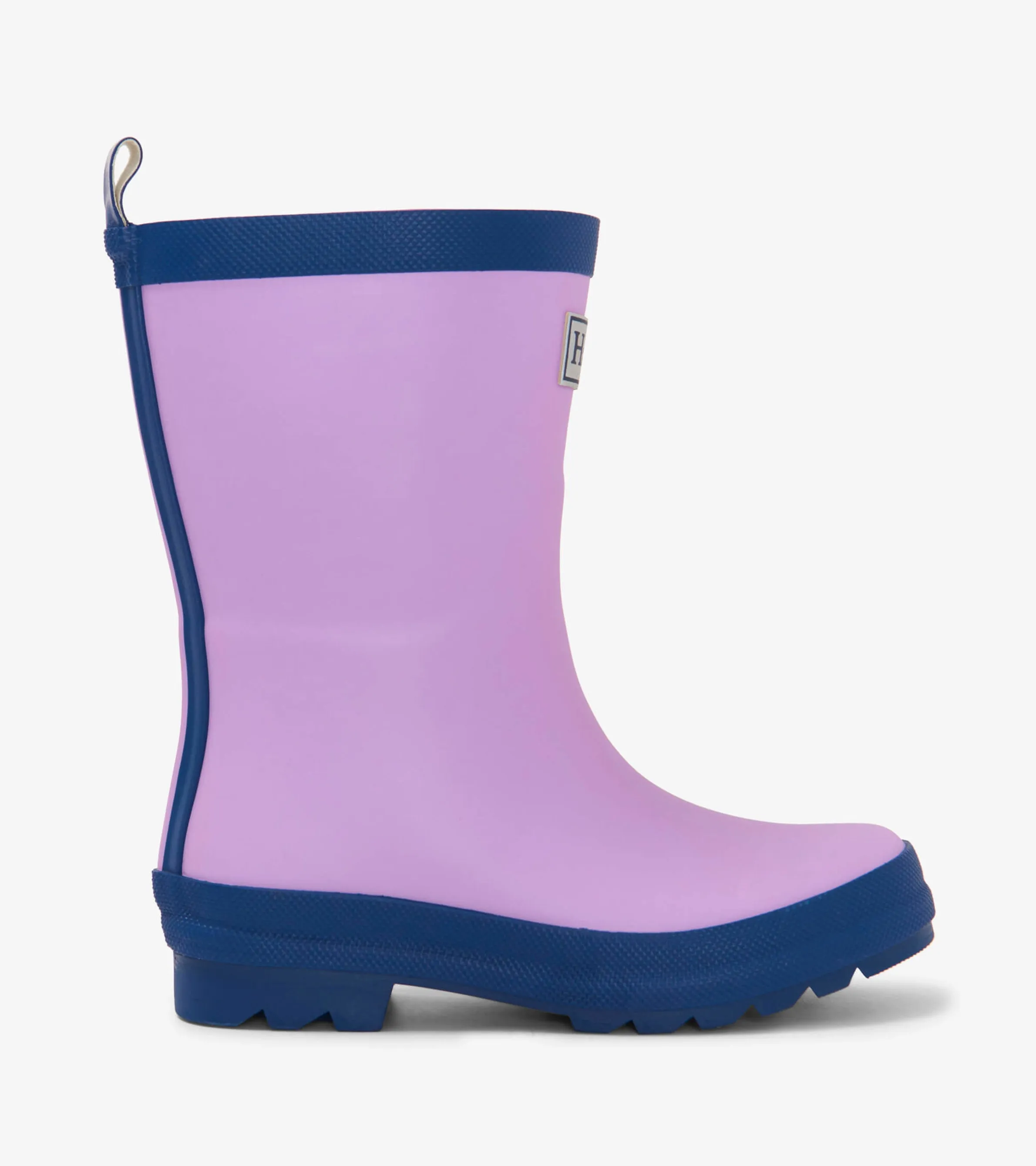 Kids Lilac And Navy Matte Rain Boots -Hatley