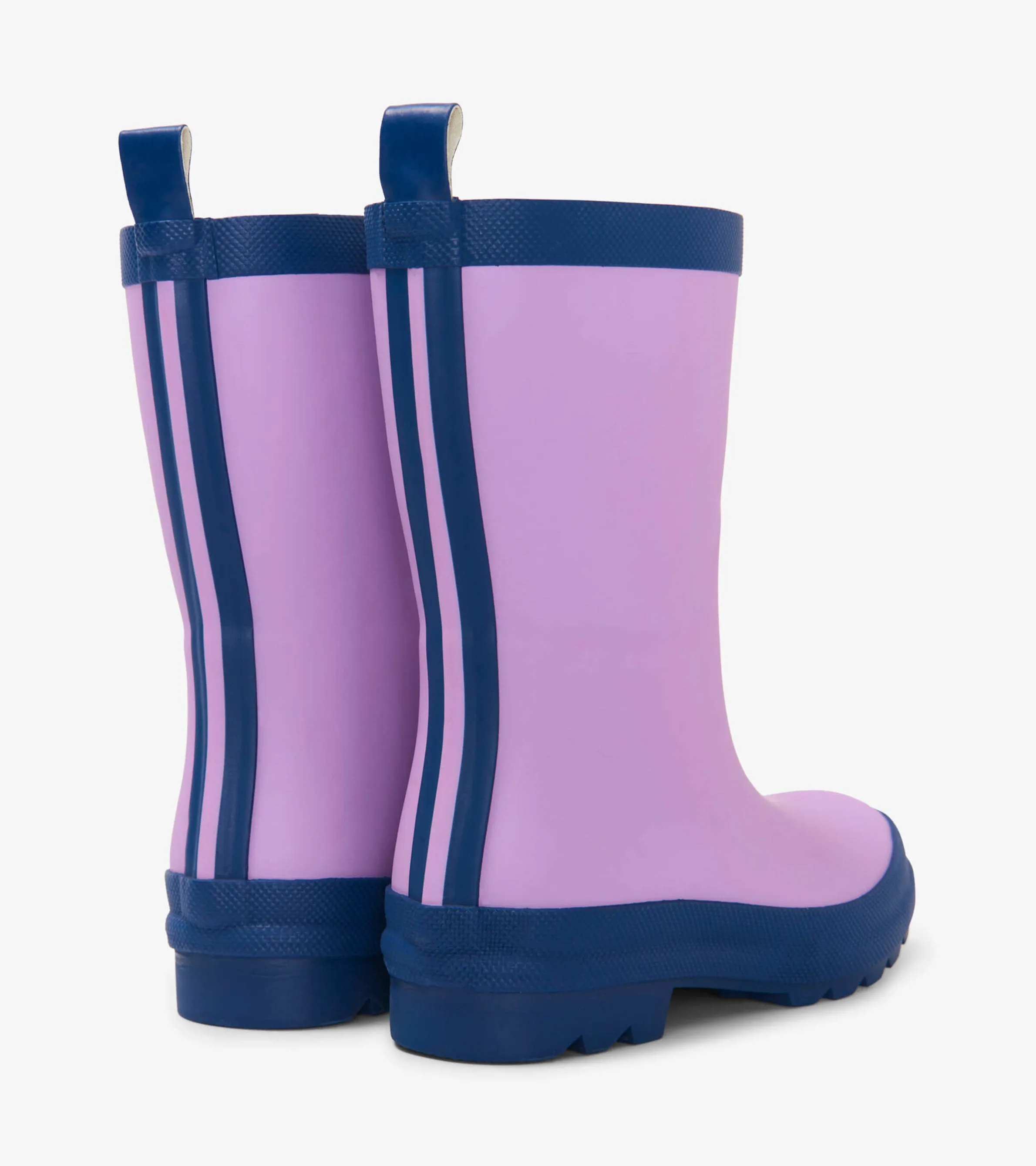 Kids Lilac And Navy Matte Rain Boots -Hatley