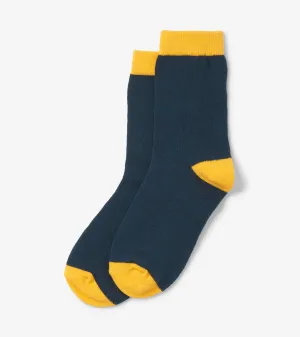 Kids Navy & Yellow Crew Socks -Hatley