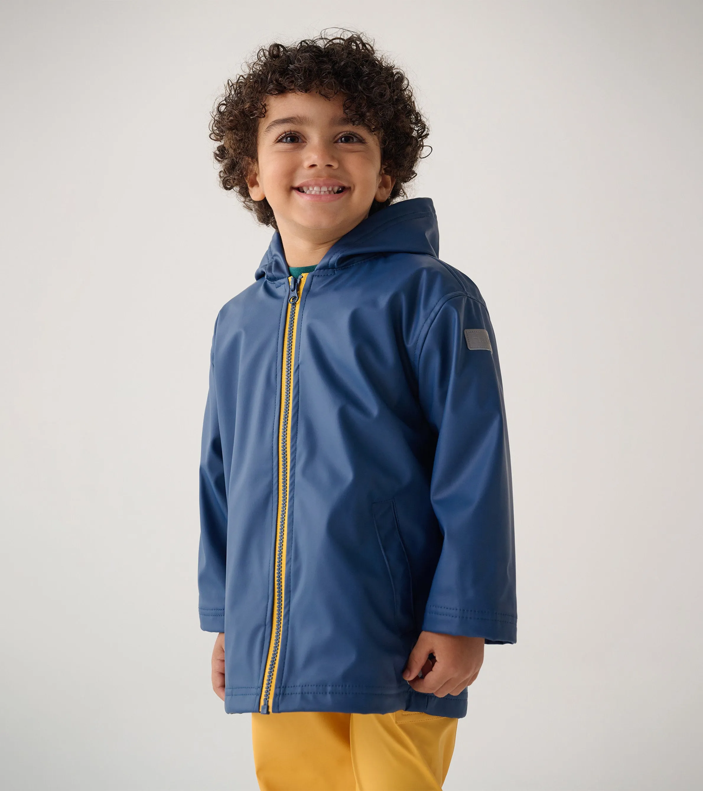 Kids Navy Zip-Up Rain Jacket -Hatley