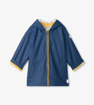 Kids Navy Zip-Up Rain Jacket -Hatley