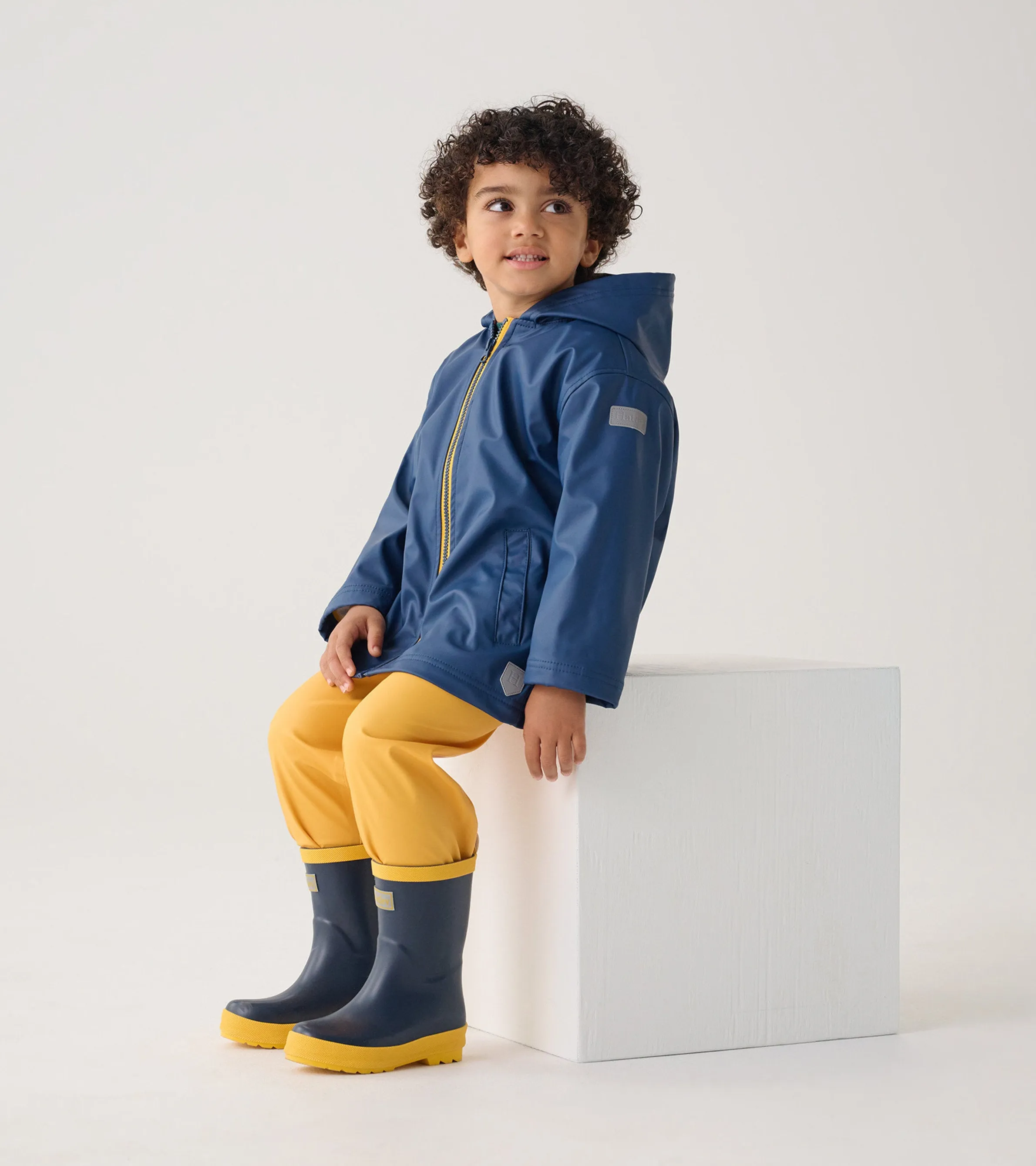 Kids Navy Zip-Up Rain Jacket -Hatley