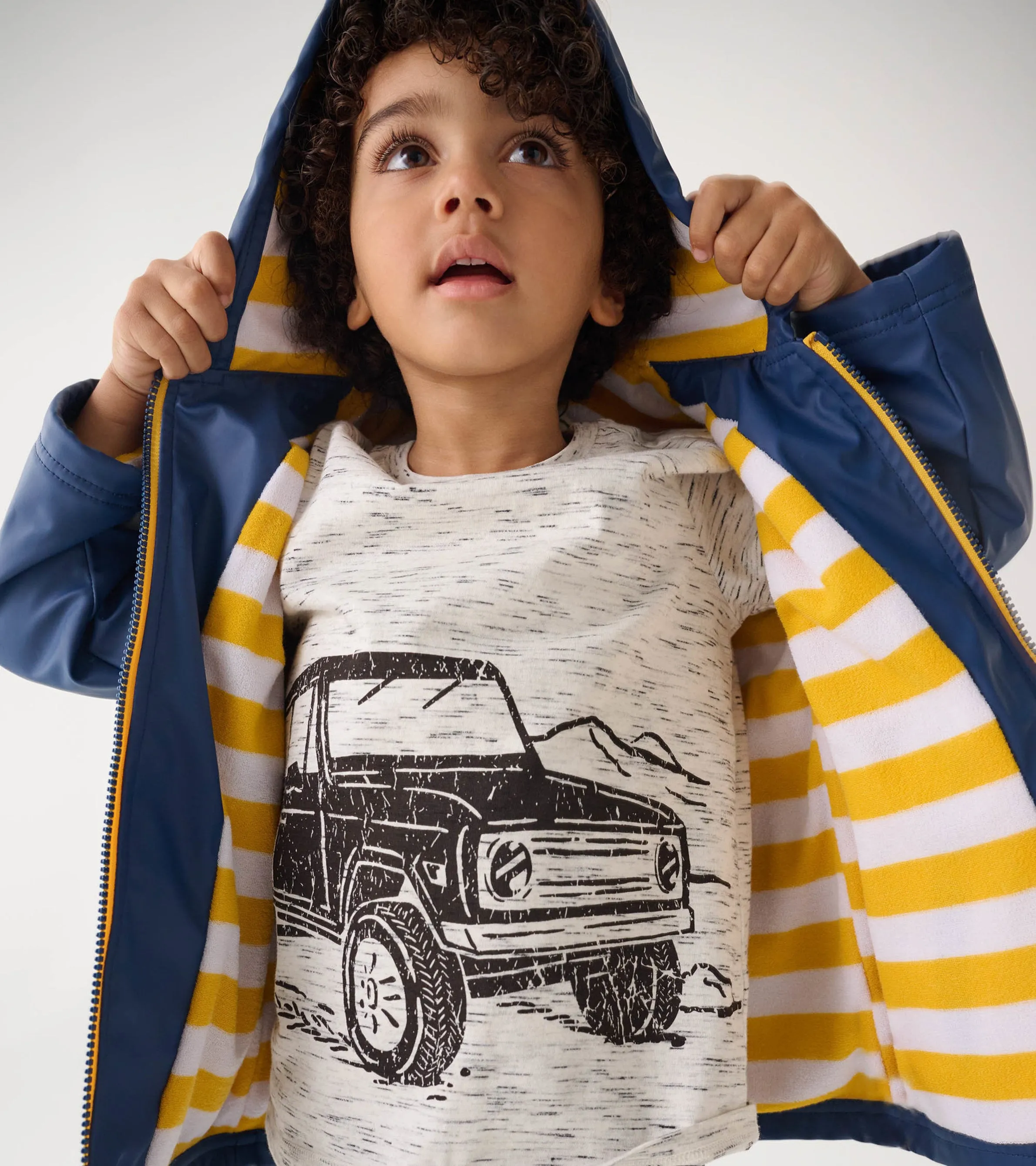Kids Navy Zip-Up Rain Jacket -Hatley