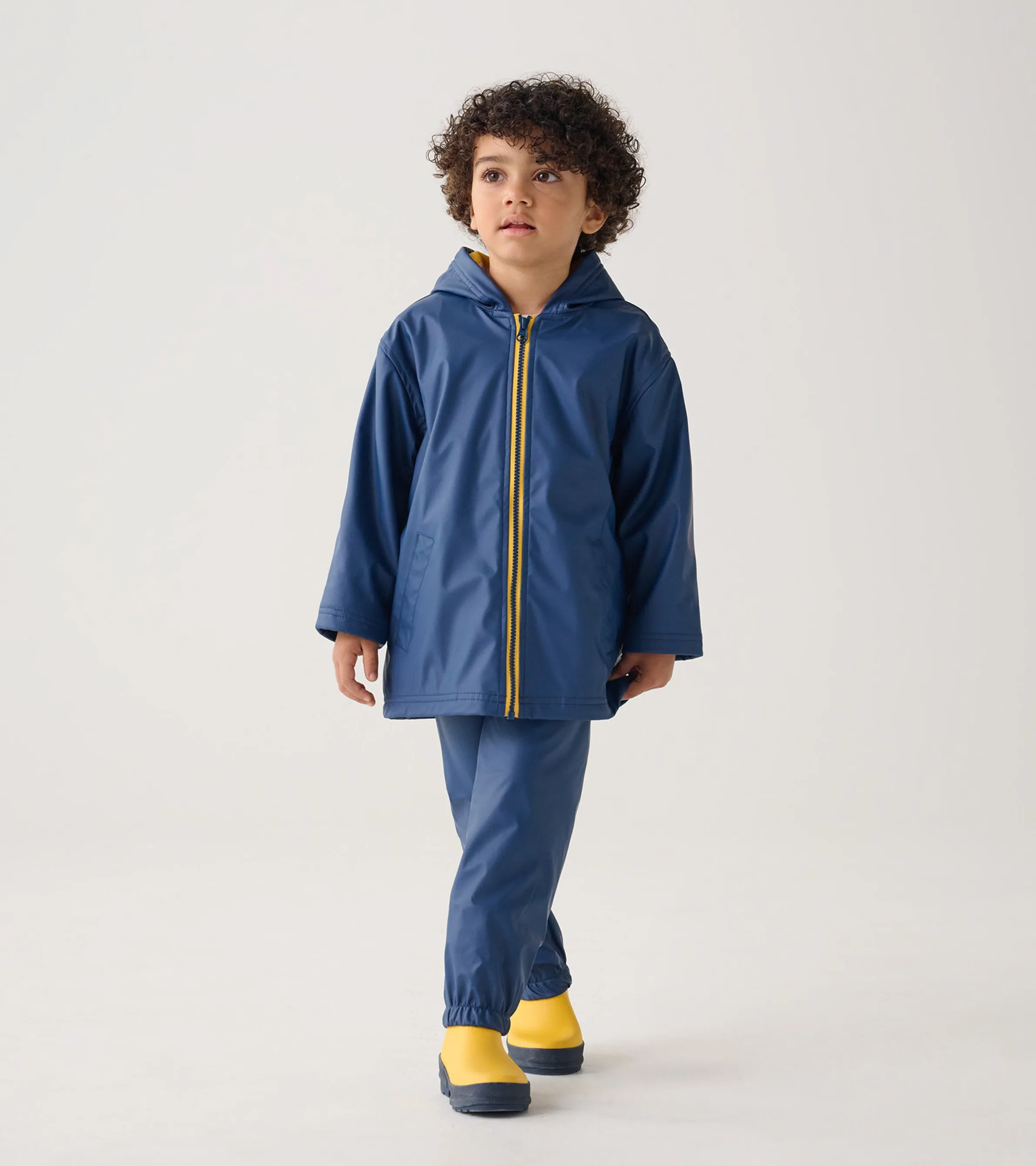 Kids Navy Zip-Up Rain Jacket -Hatley
