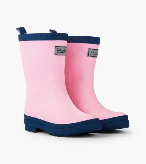 Kids Pink & Navy Matte Rain Boots -Hatley