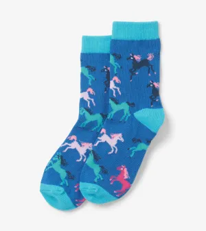 Kids Prancing Horses Crew Socks -Hatley