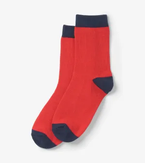 Kids Red & Navy Crew Socks -Hatley