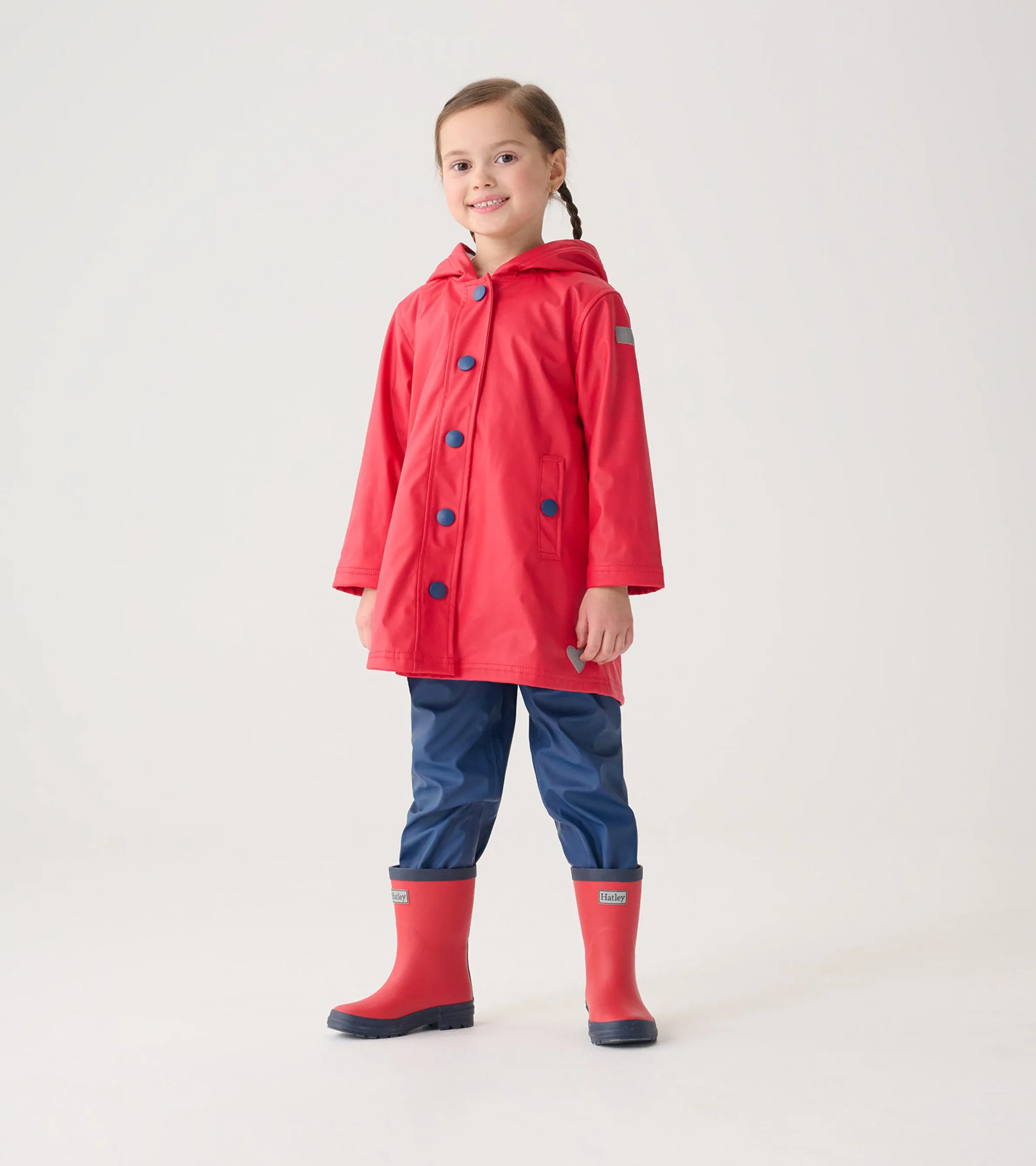 Kids Red & Navy Matte Rain Boots -Hatley