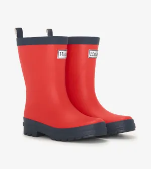 Kids Red & Navy Matte Rain Boots -Hatley