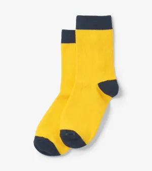 Kids Yellow & Navy Crew Socks -Hatley