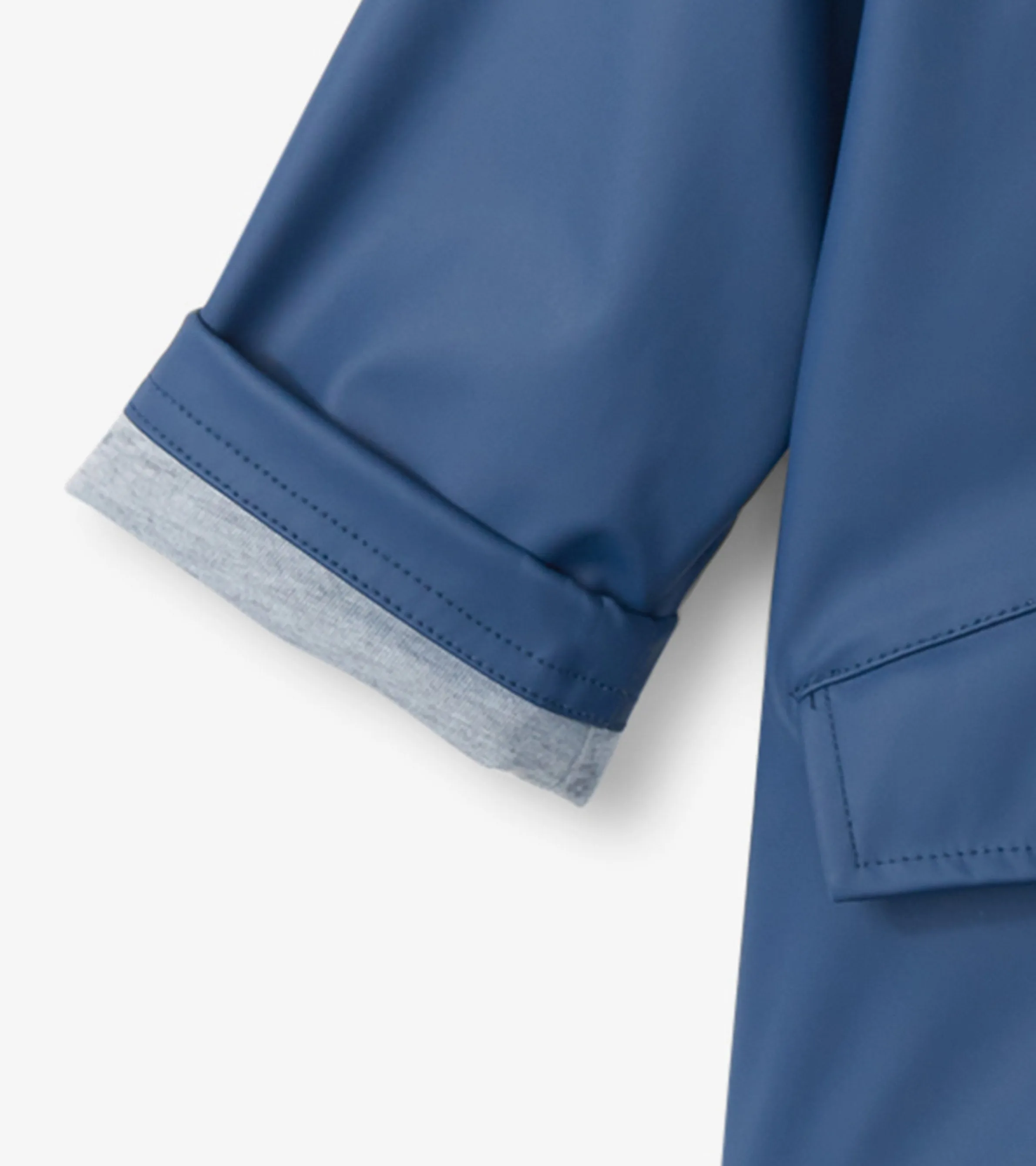Kids Yellow & Navy Zip-Up Rain Jacket -Hatley