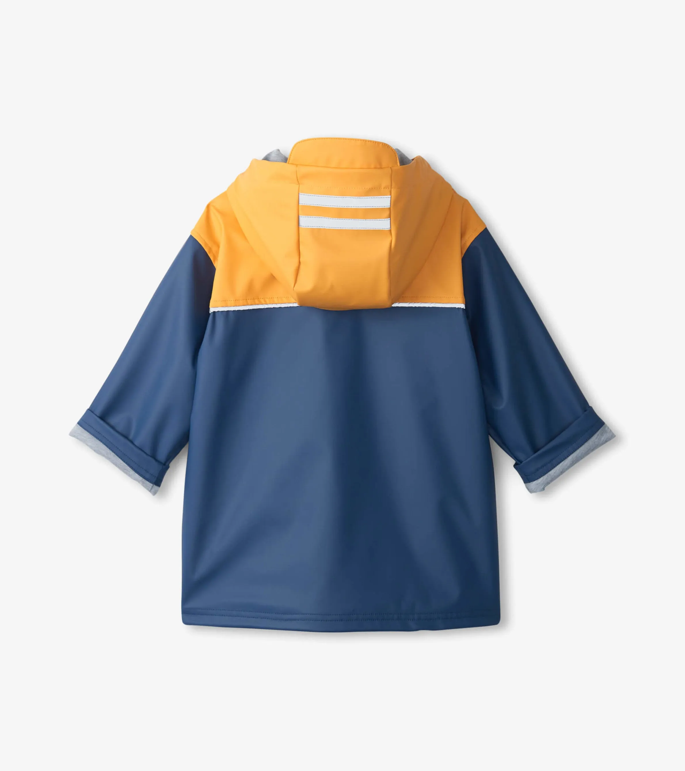 Kids Yellow & Navy Zip-Up Rain Jacket -Hatley
