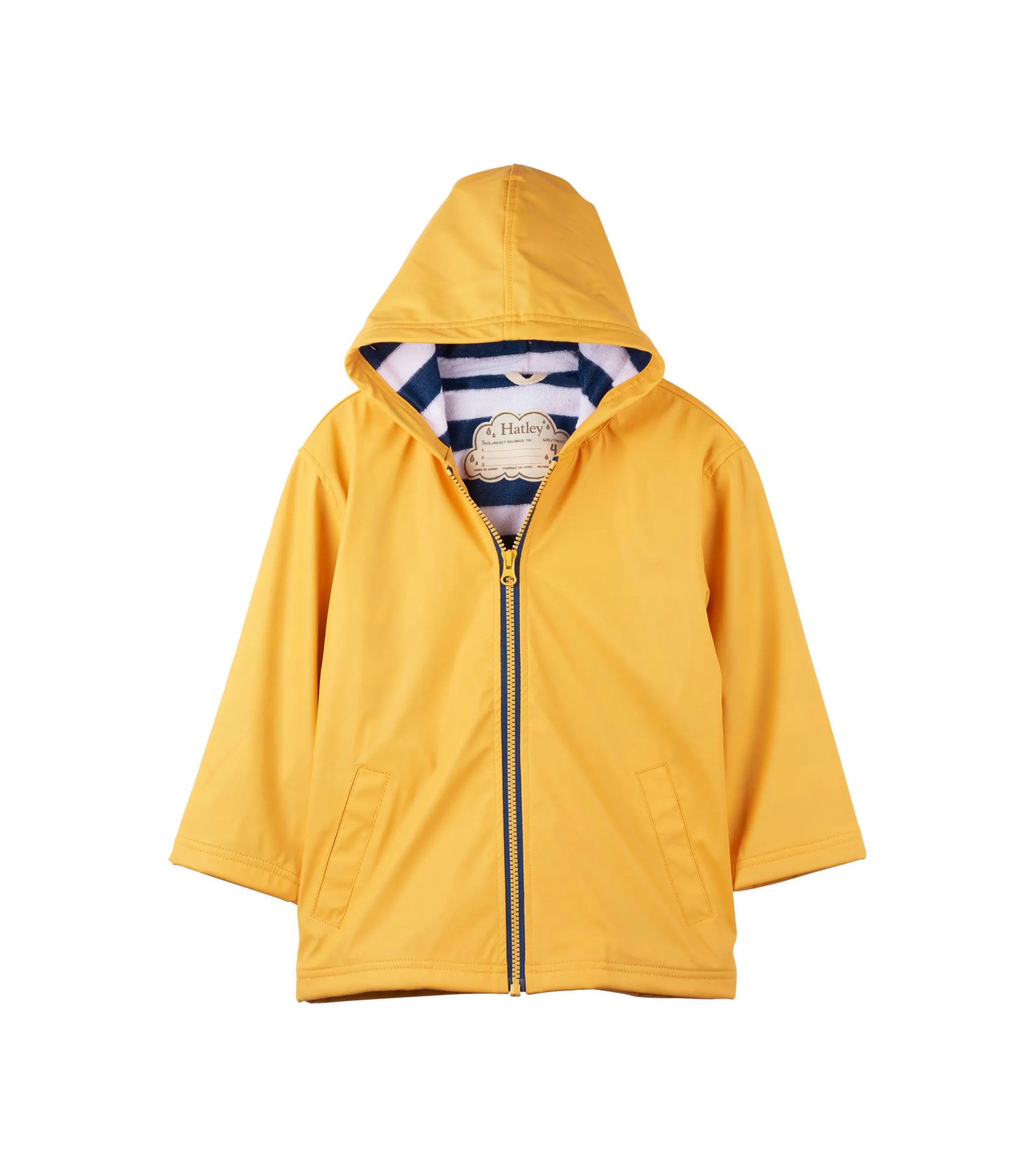 Kids Yellow Zip-Up Rain Jacket -Hatley