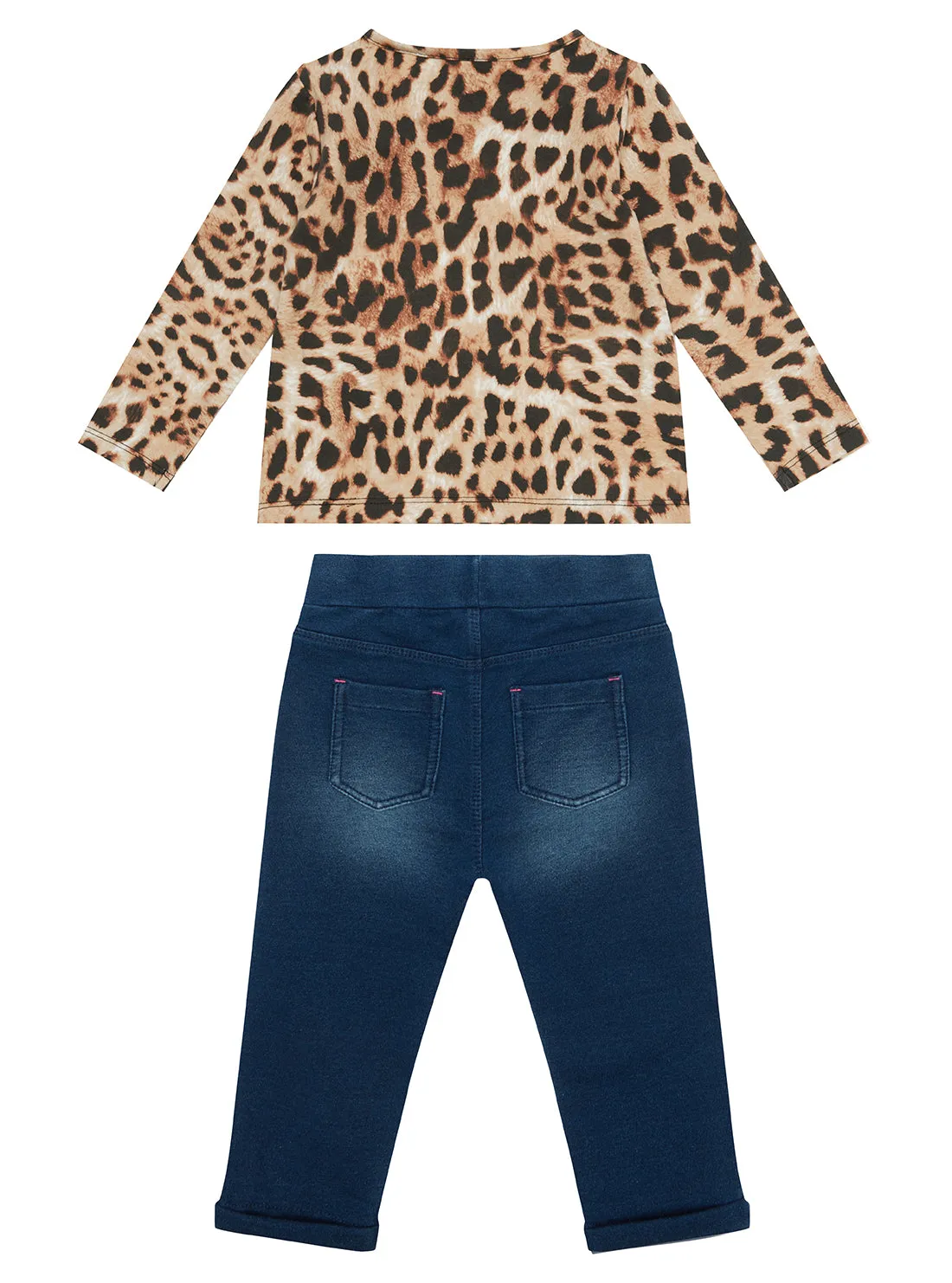 Leopard Print Top and Knit Pants Set (2-7) Guess