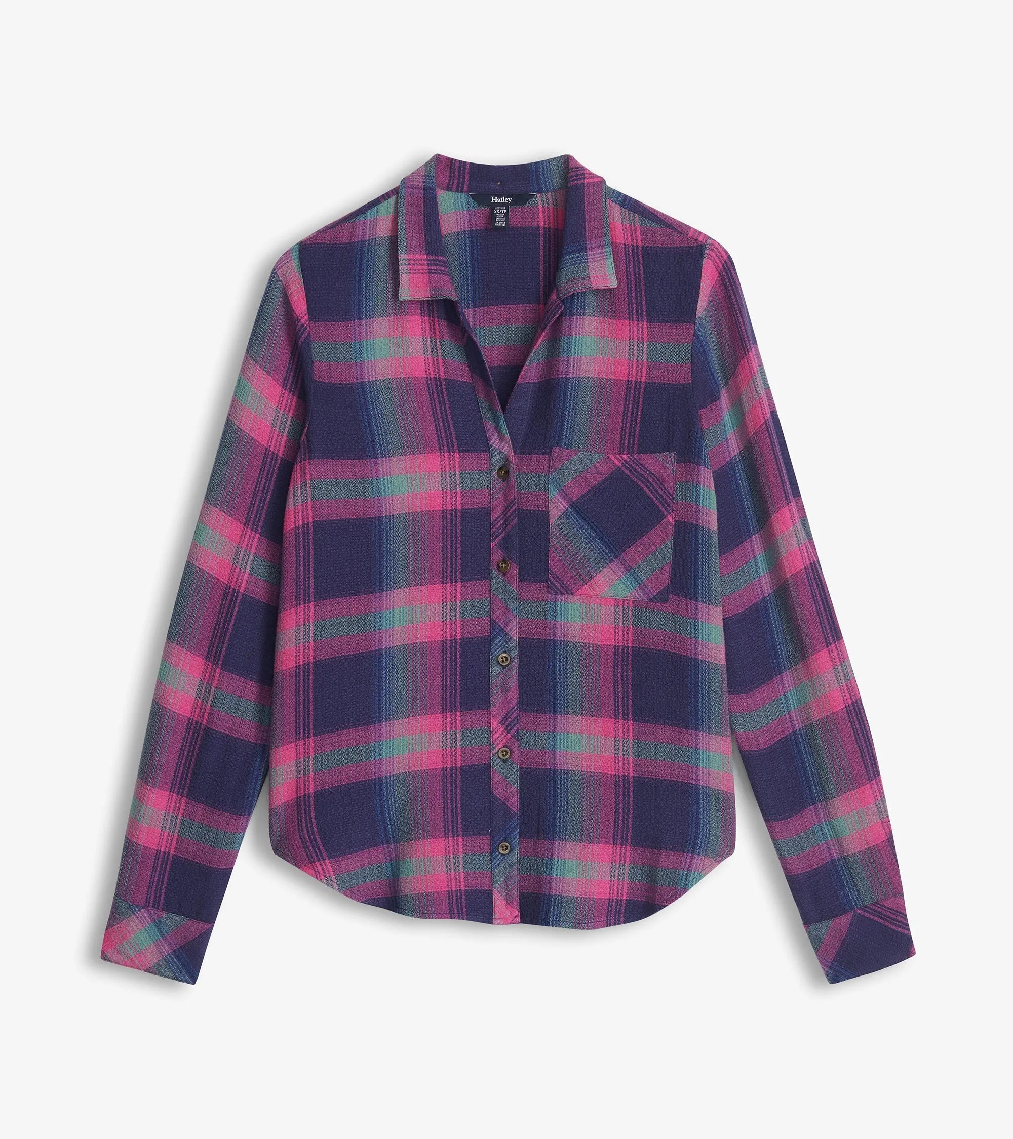 Lila Button Down - Fuchsia Plaid -Hatley