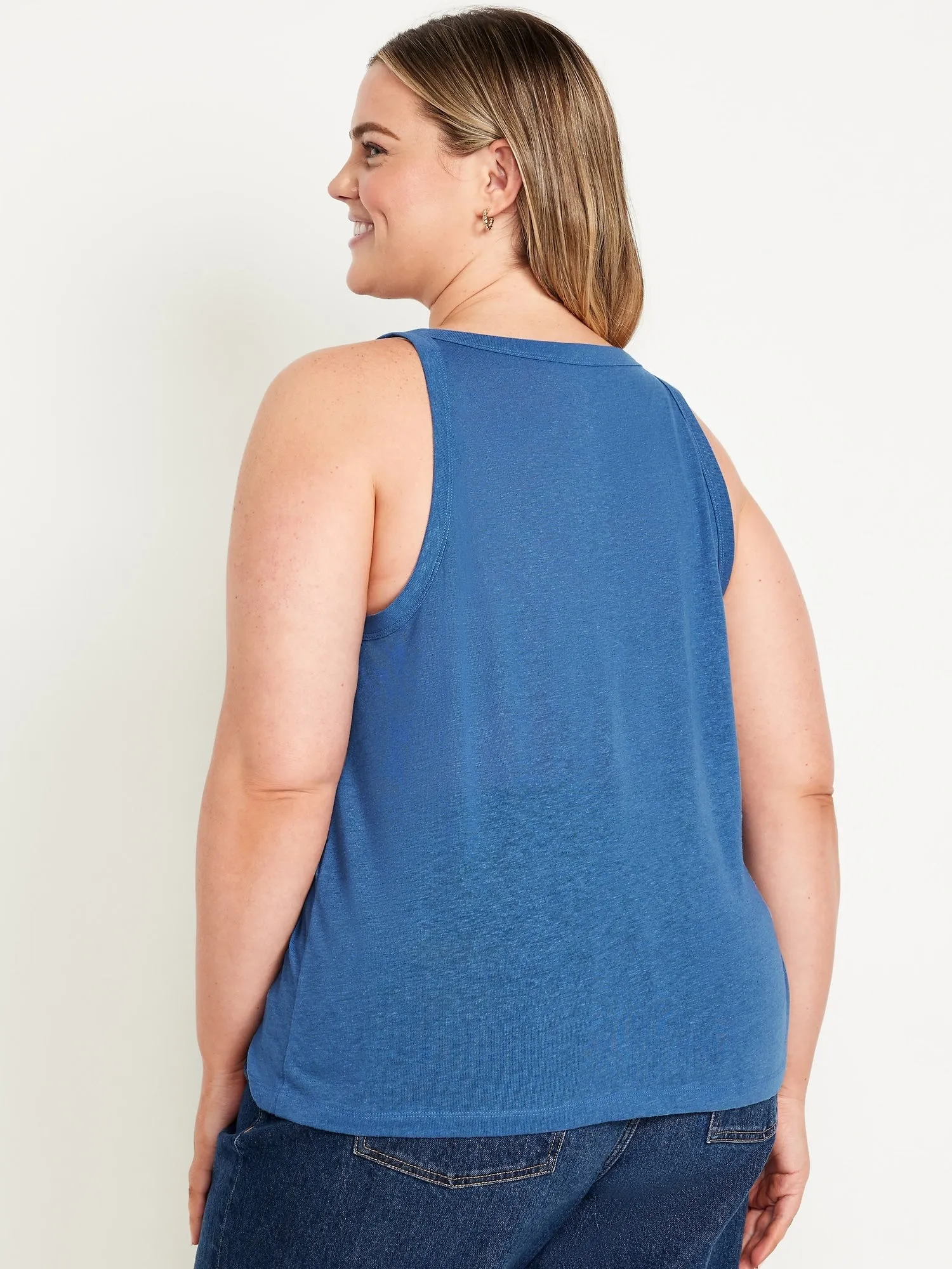 Linen-Blend Tank Top