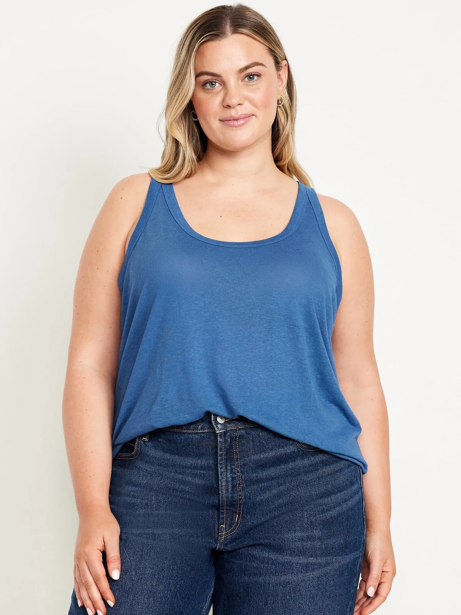 Linen-Blend Tank Top