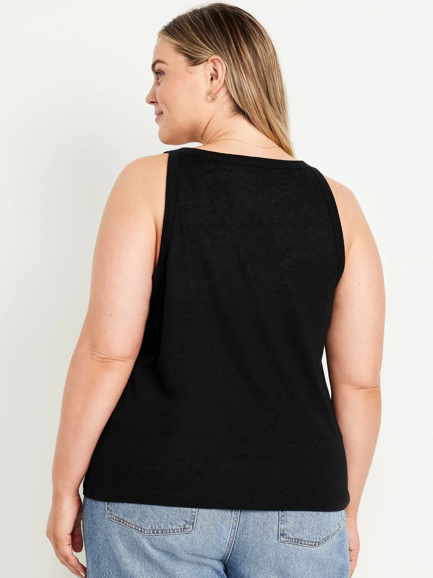 Linen-Blend Tank Top
