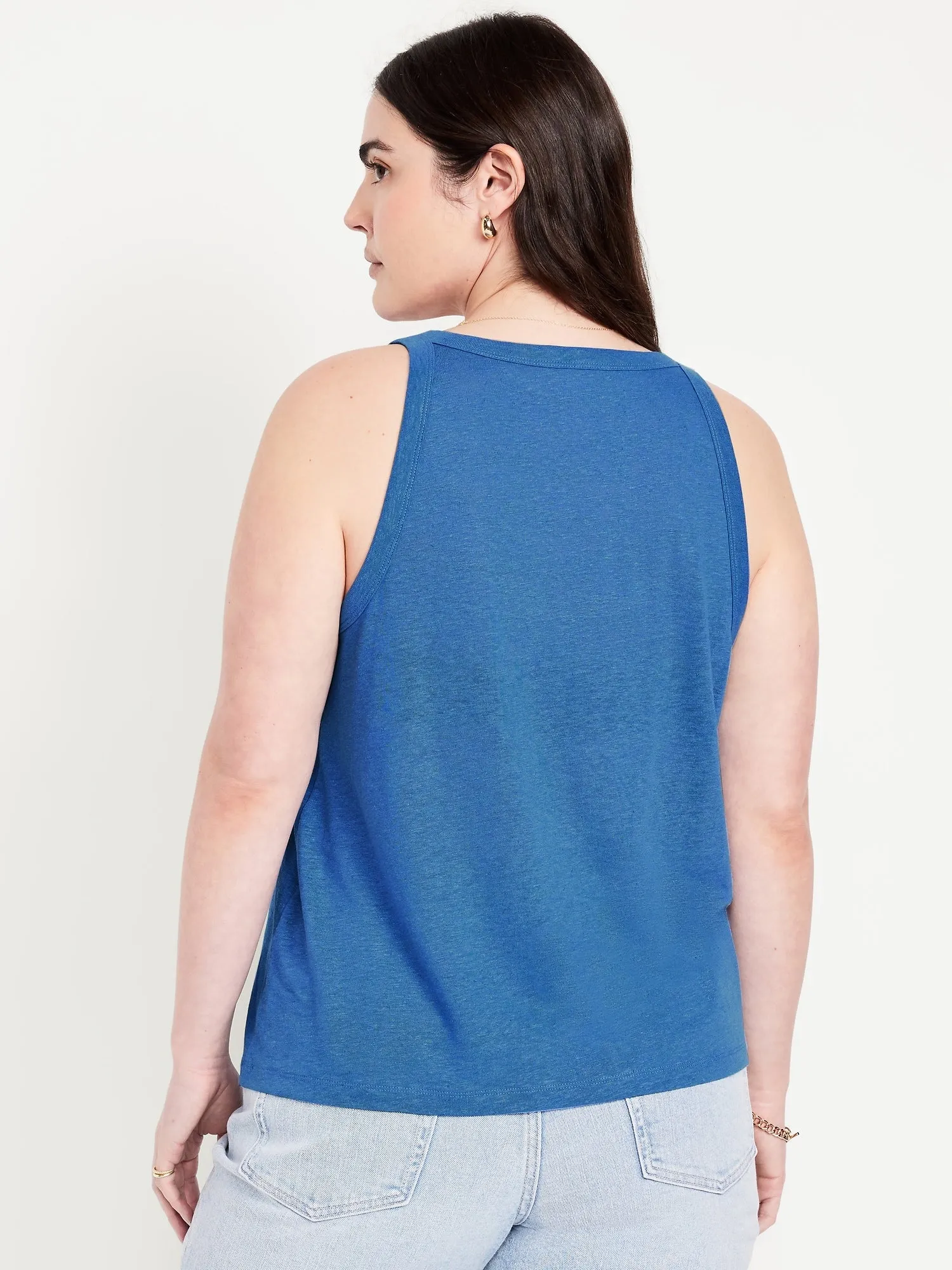 Linen-Blend Tank Top