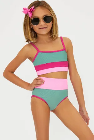 Litte Eva & Emmie Set Sage Bloom Colorblock Beach Riot