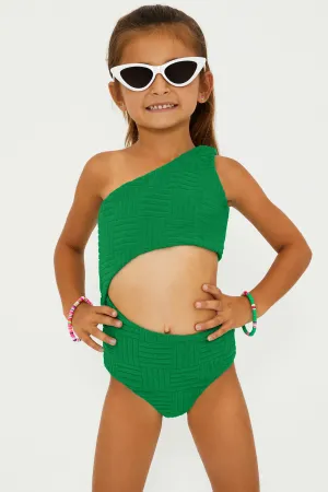 Little Celine One Piece Jelly Bean Green Terry Beach Riot