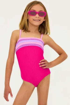 Little Jessa One Piece Raspberry Colorblock Beach Riot