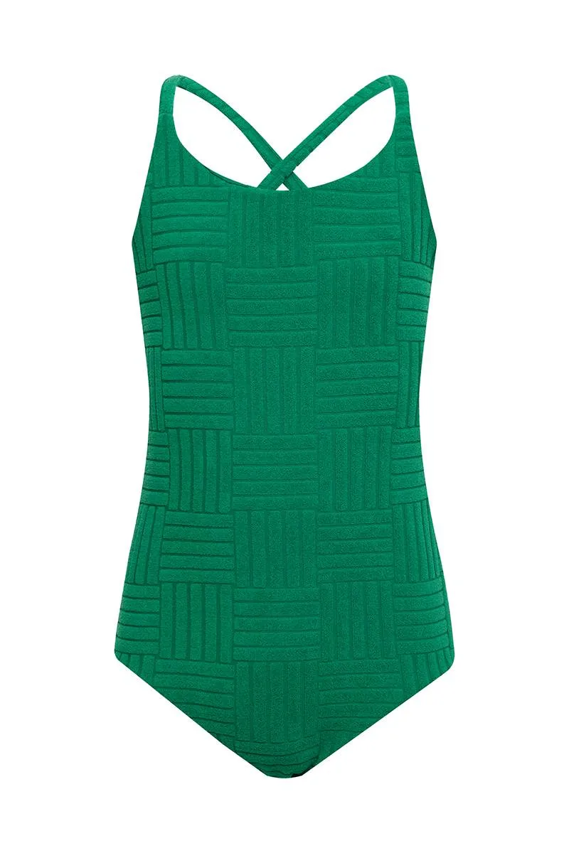 Little Julia One Piece Jelly Bean Green Terry Beach Riot