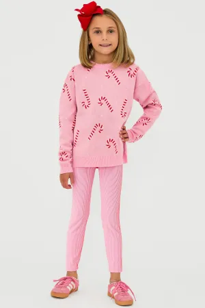 Little Peppa Legging Candy Cane Two Tone Rib Beach Riot