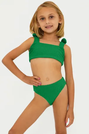 Little Stella Two Piece Jelly Bean Green Terry Beach Riot