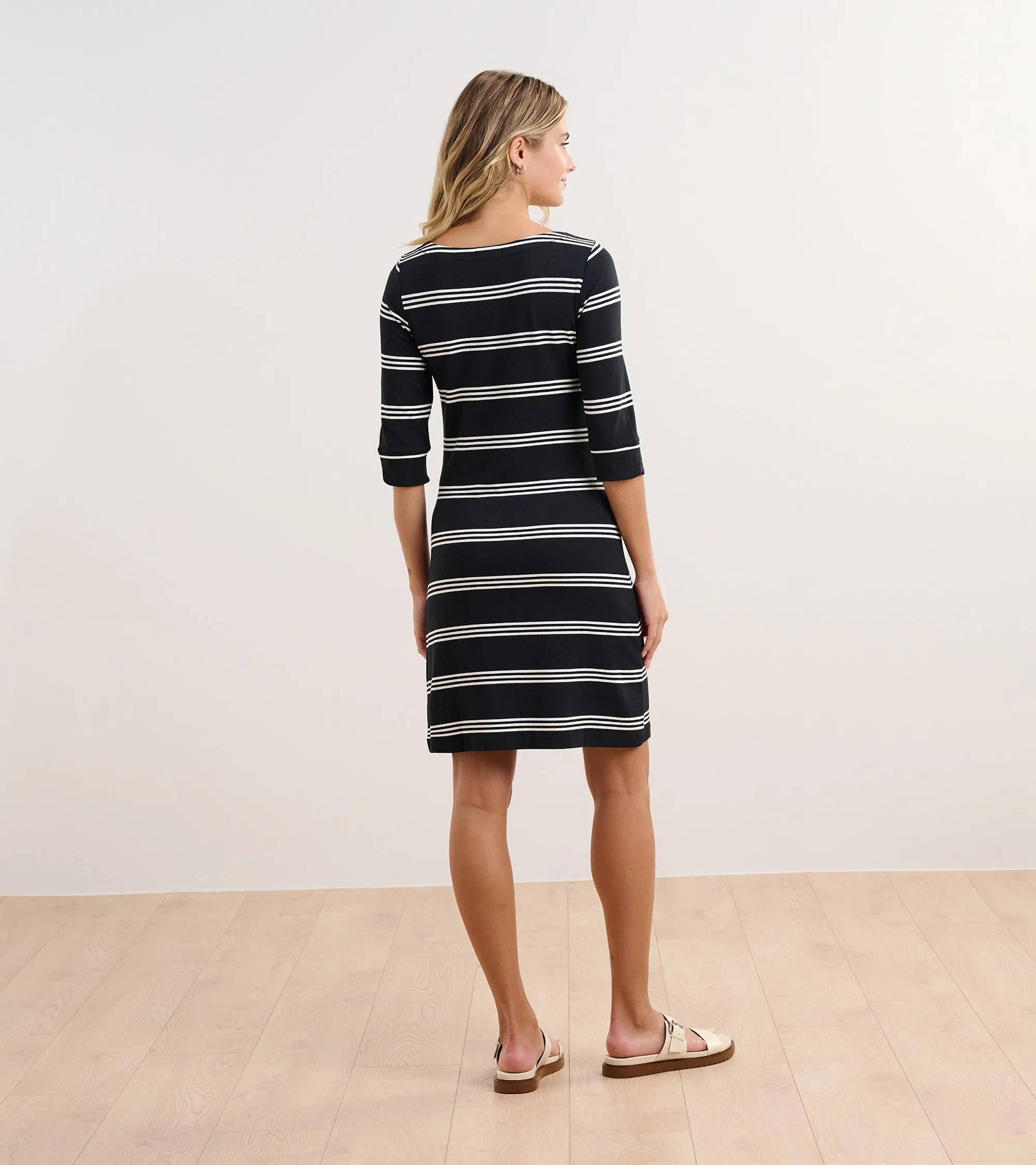 Lucy Dress - Black and White Stripes -Hatley