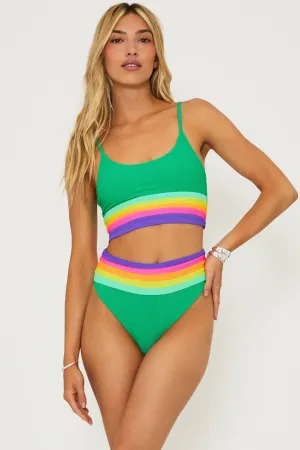 Mae Top Technicolor Colorblock Beach Riot