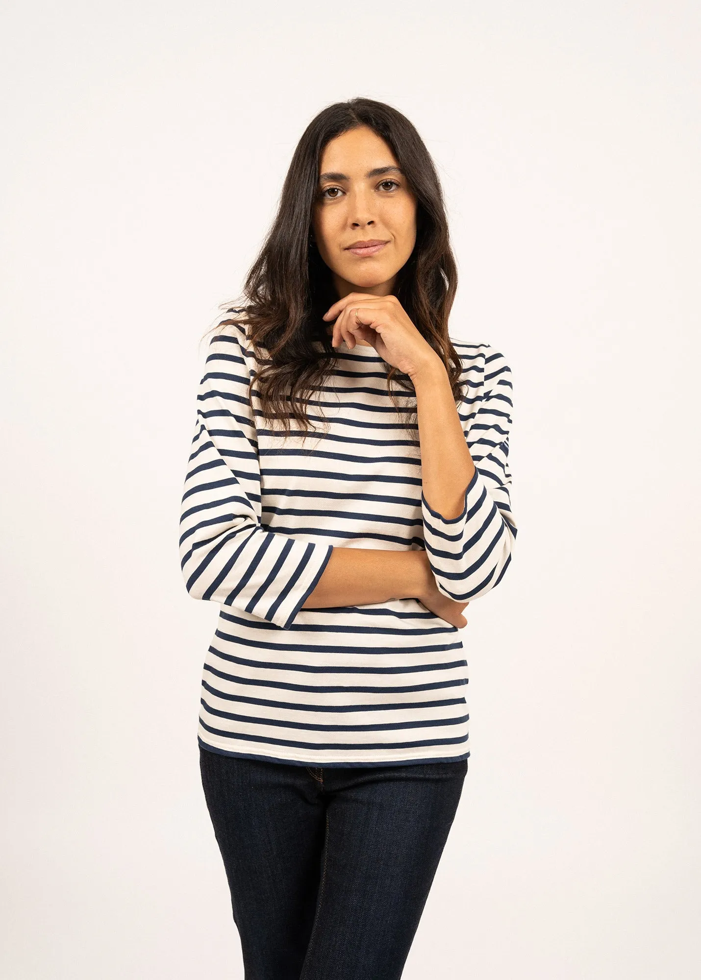 Marinire Galathe - en coton lger (ECRU/MARINE)
