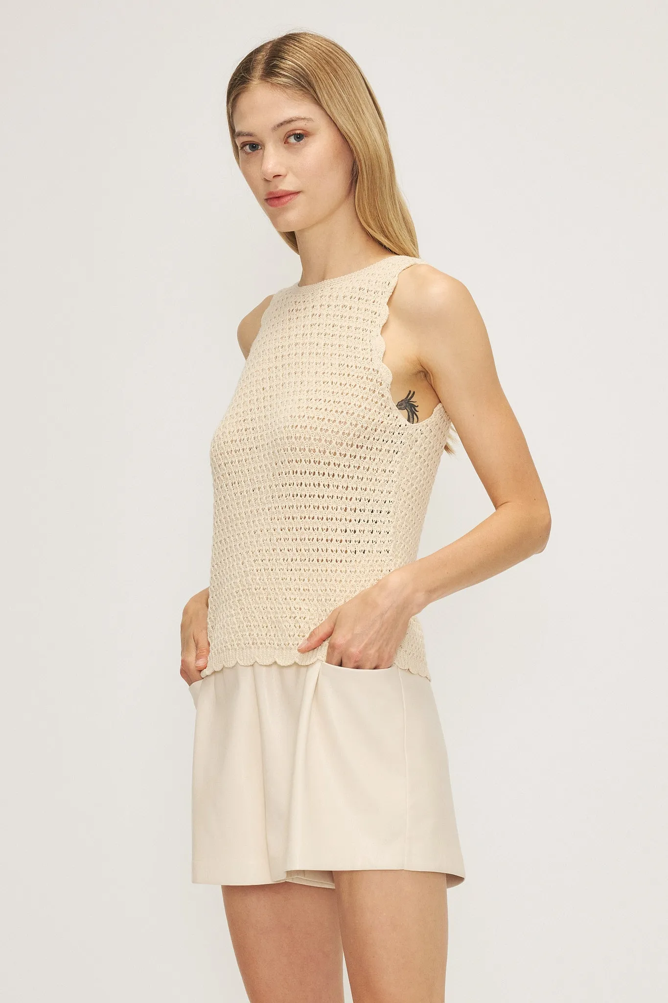 MELISSA NEPTON - MIRALI SLEEVELESS TOP - CREAM - SS25