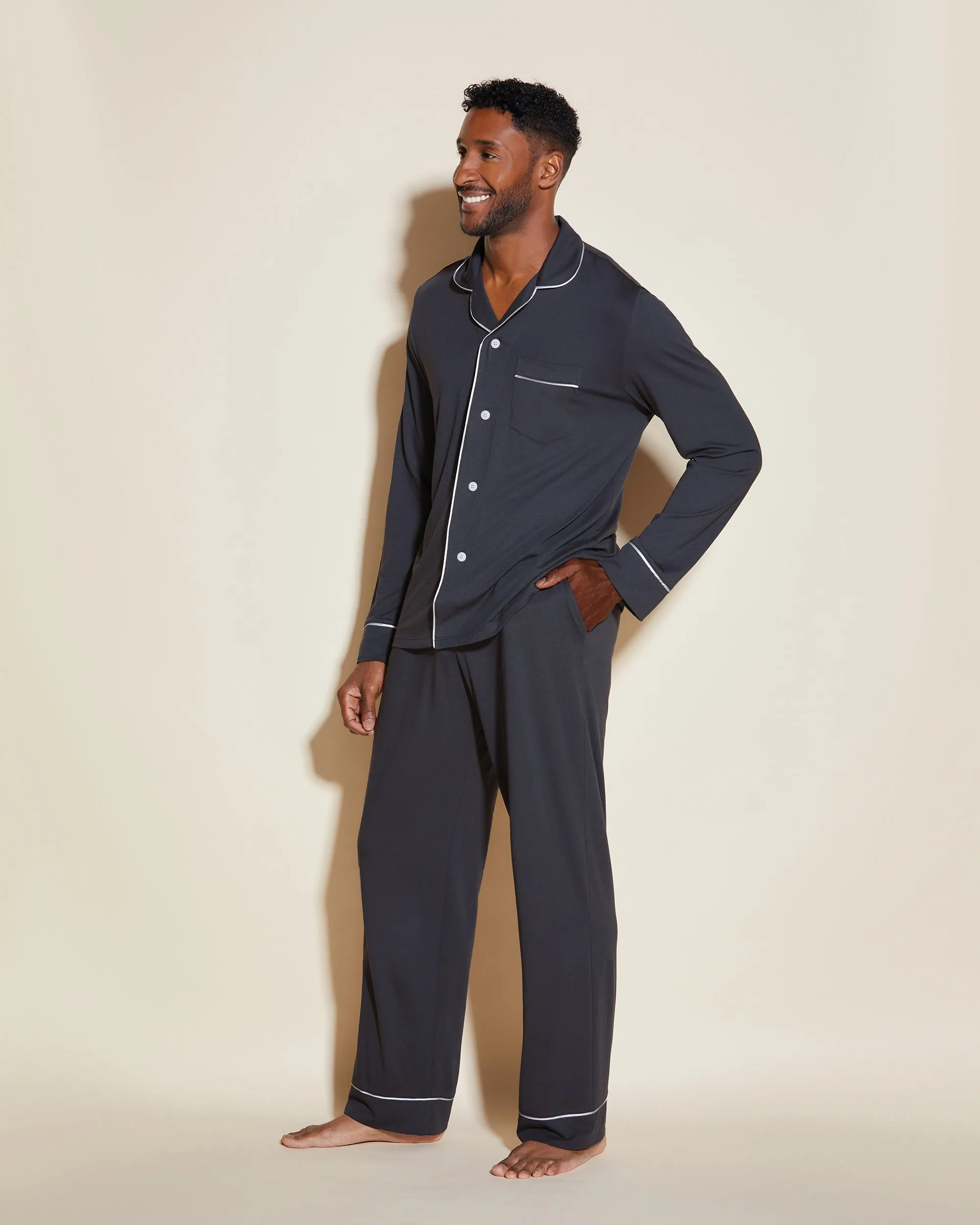 Men's Classic Long Sleeve Top & Pant Pajama Set Cosabella