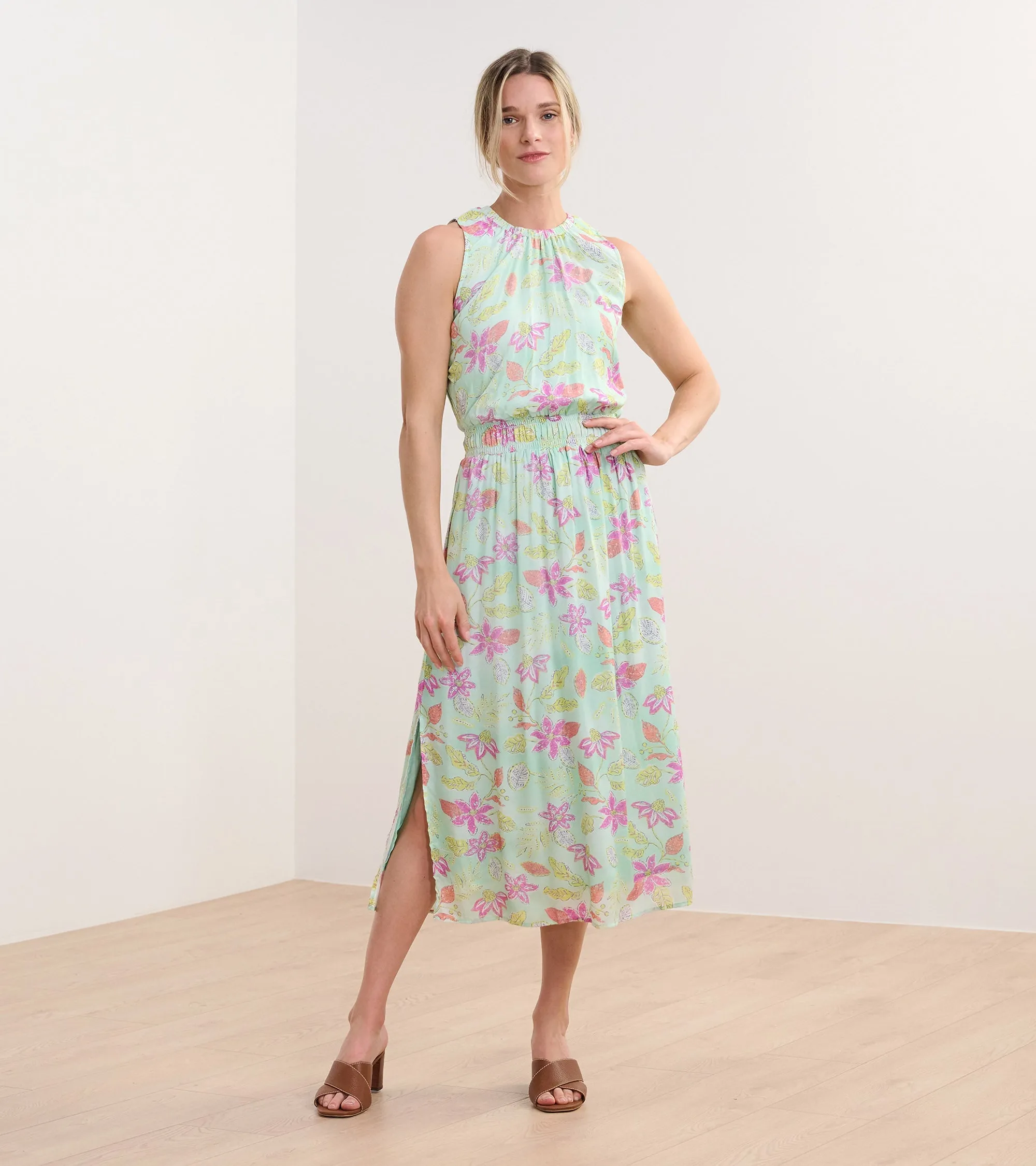 Mia Column Dress - Distressed Floral -Hatley