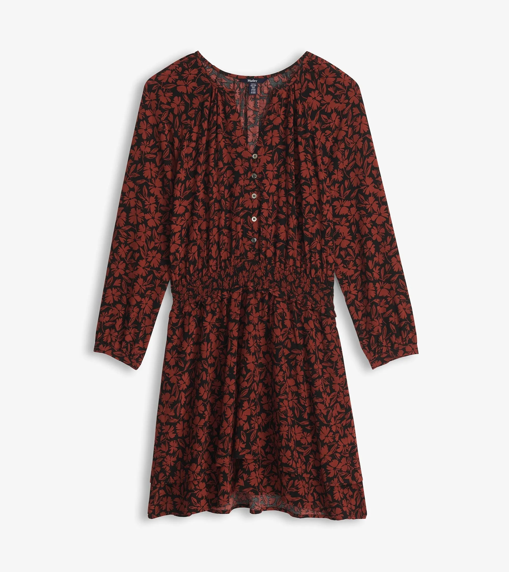 Mia Smocked Waist Dress - Floral Scatter -Hatley