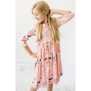 Mila & Rose Kids Pink Unicorn Rainbow Dress