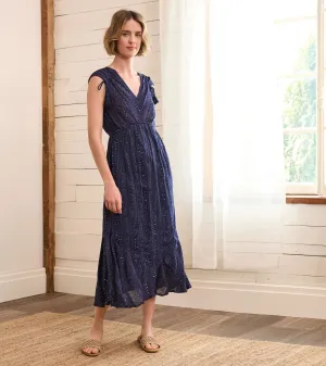 Millie Dress - Navy Sequin Stripes -Hatley
