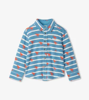Mini Dinos Jersey Button Down Shirt | Hatley