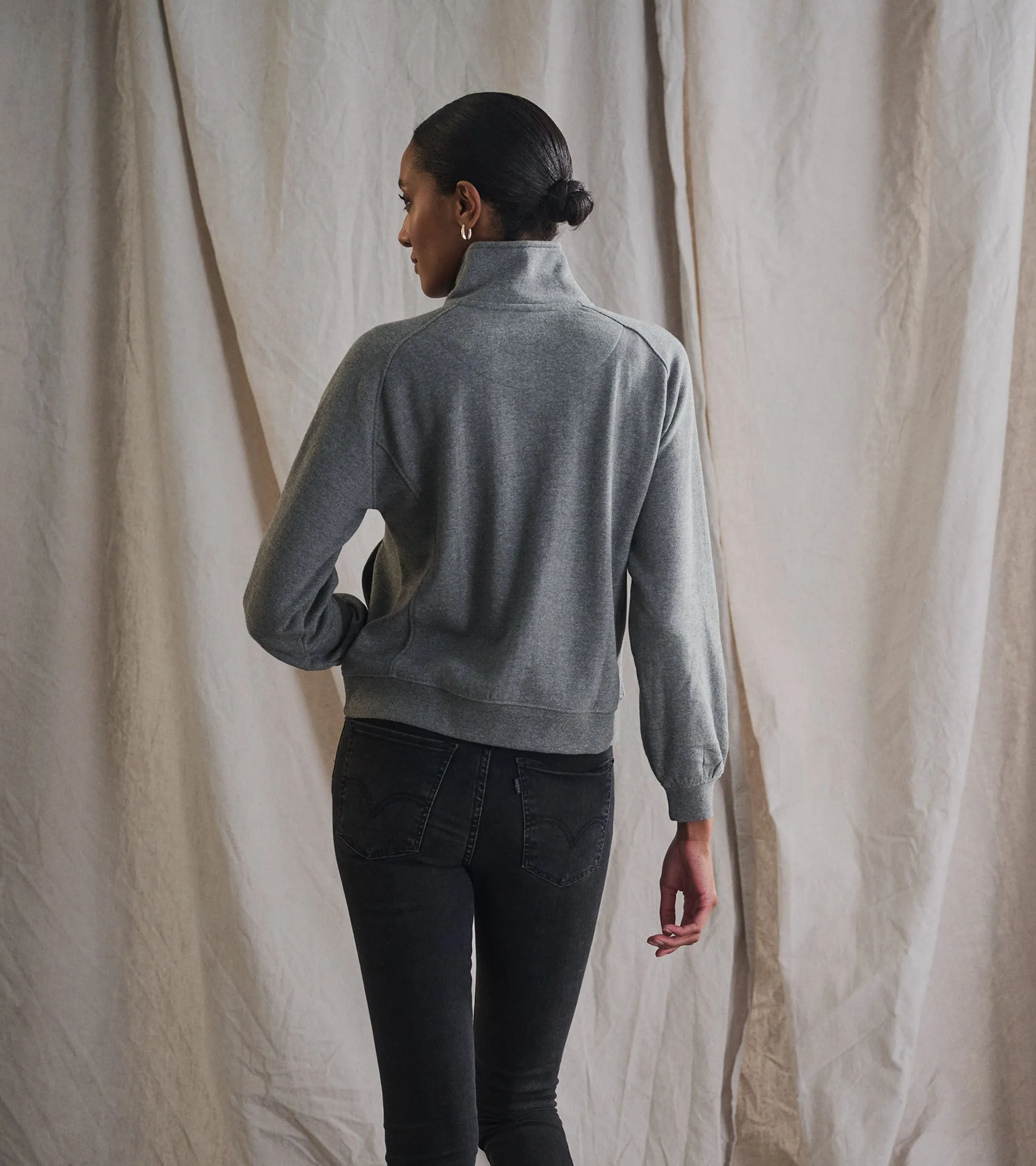 Mock Neck Pullover - Charcoal Heather -Hatley