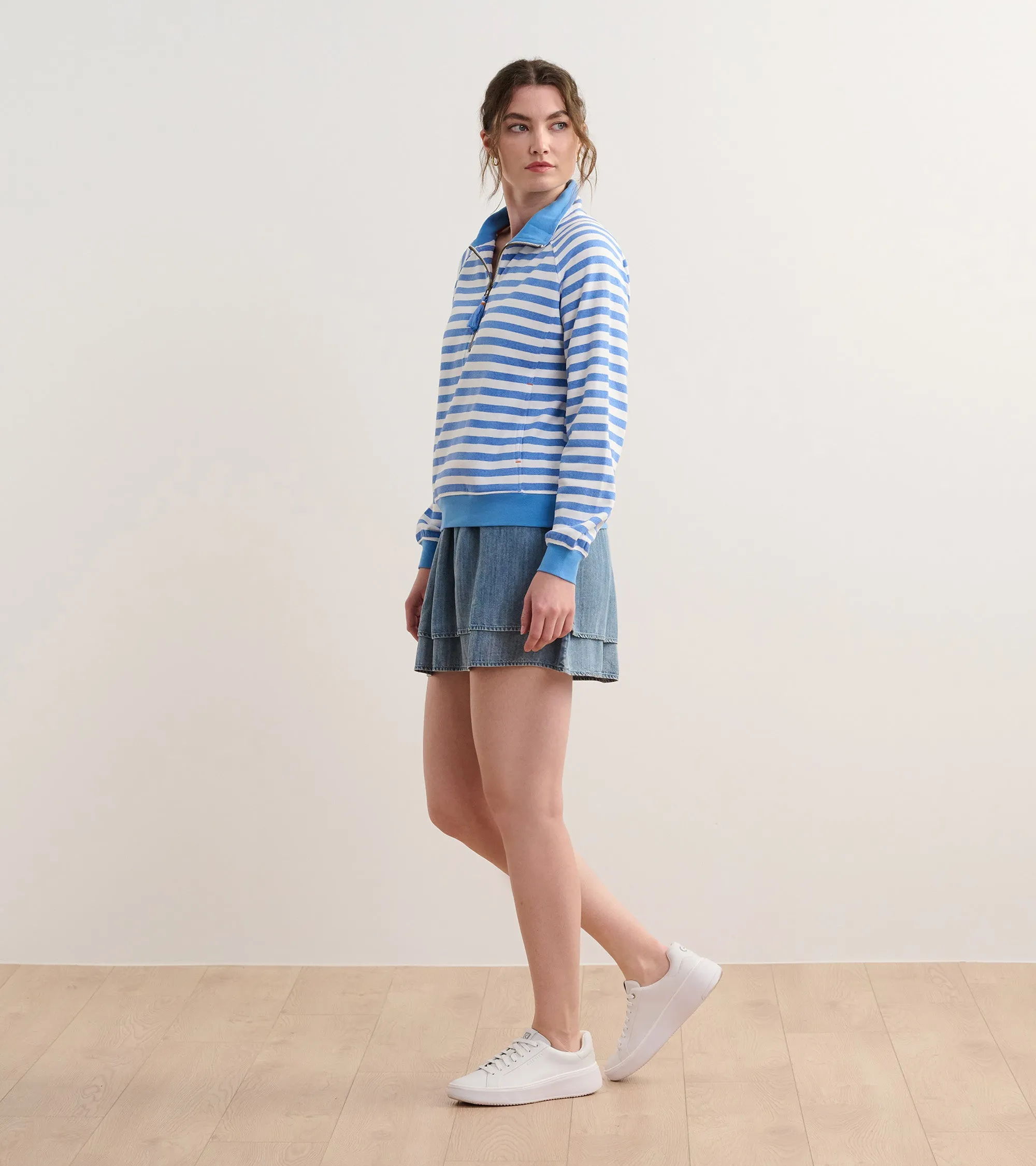 Mock Neck Pullover - Marina Stripes -Hatley