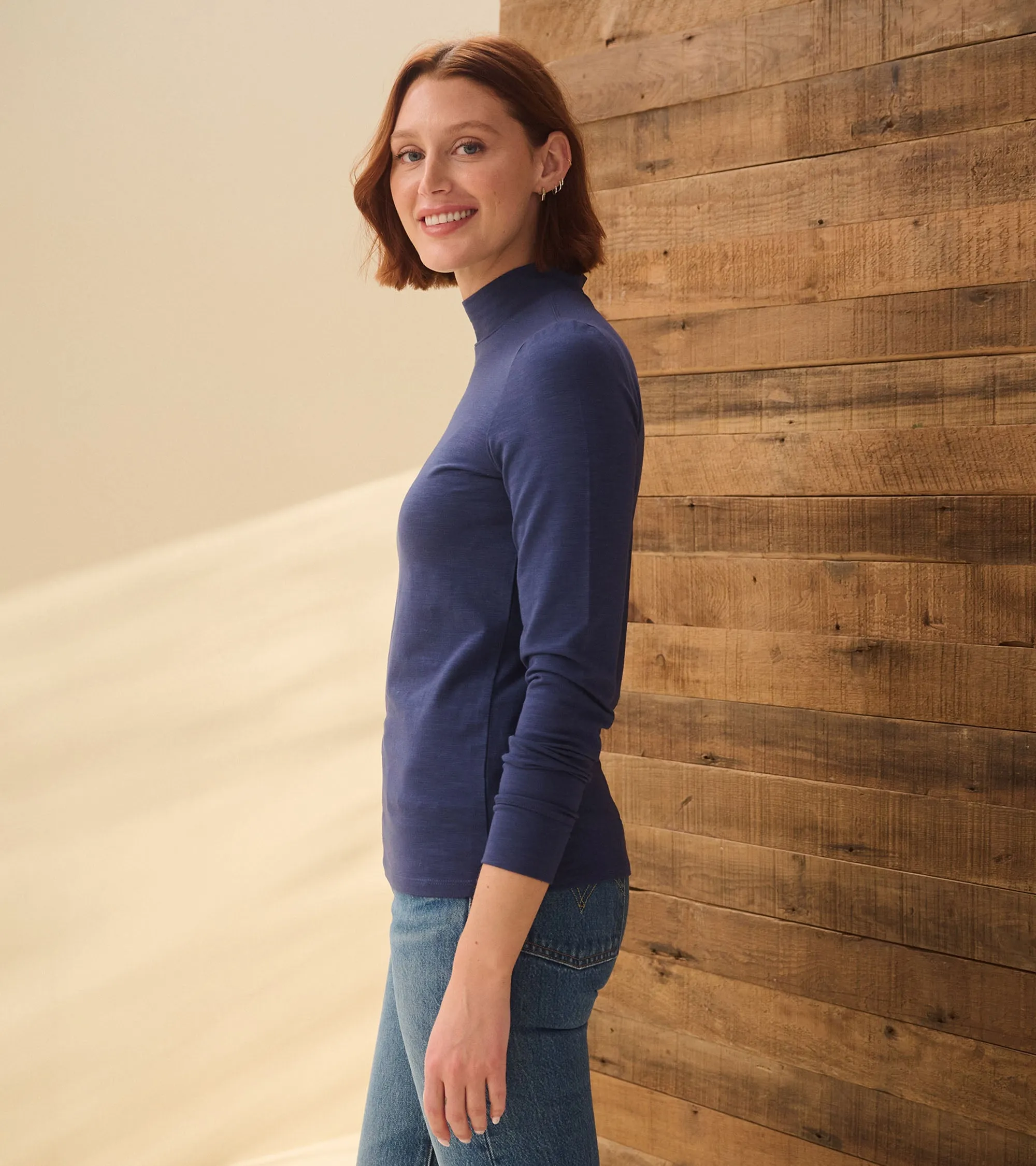 Mock Neck Top - Patriot Blue -Hatley