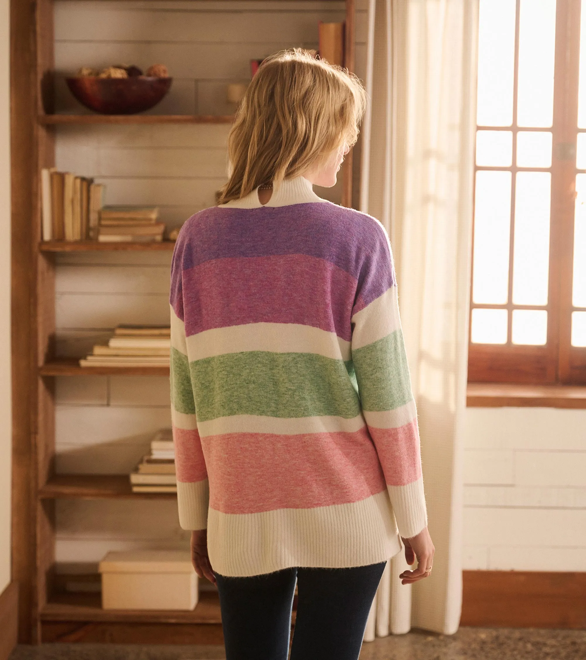 Mock Neck Tunic - Sunrise Colour Block -Hatley