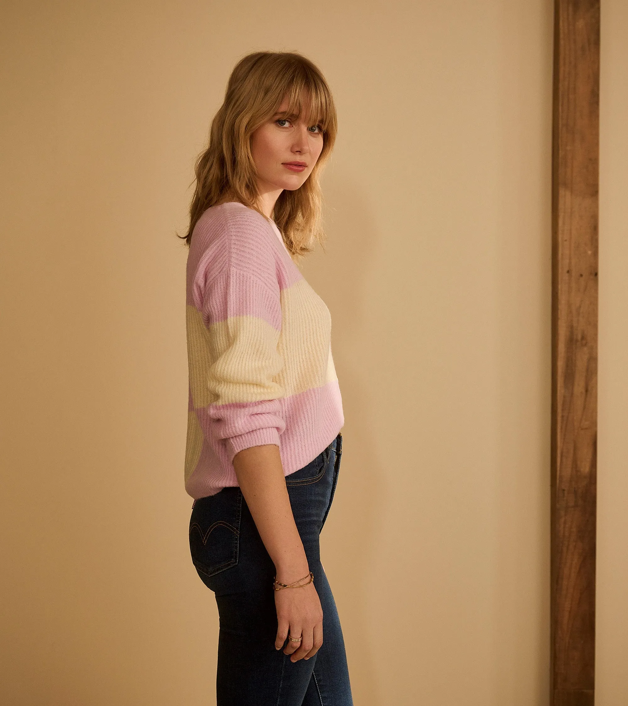 Monroe Sweater - Pink Blocks -Hatley